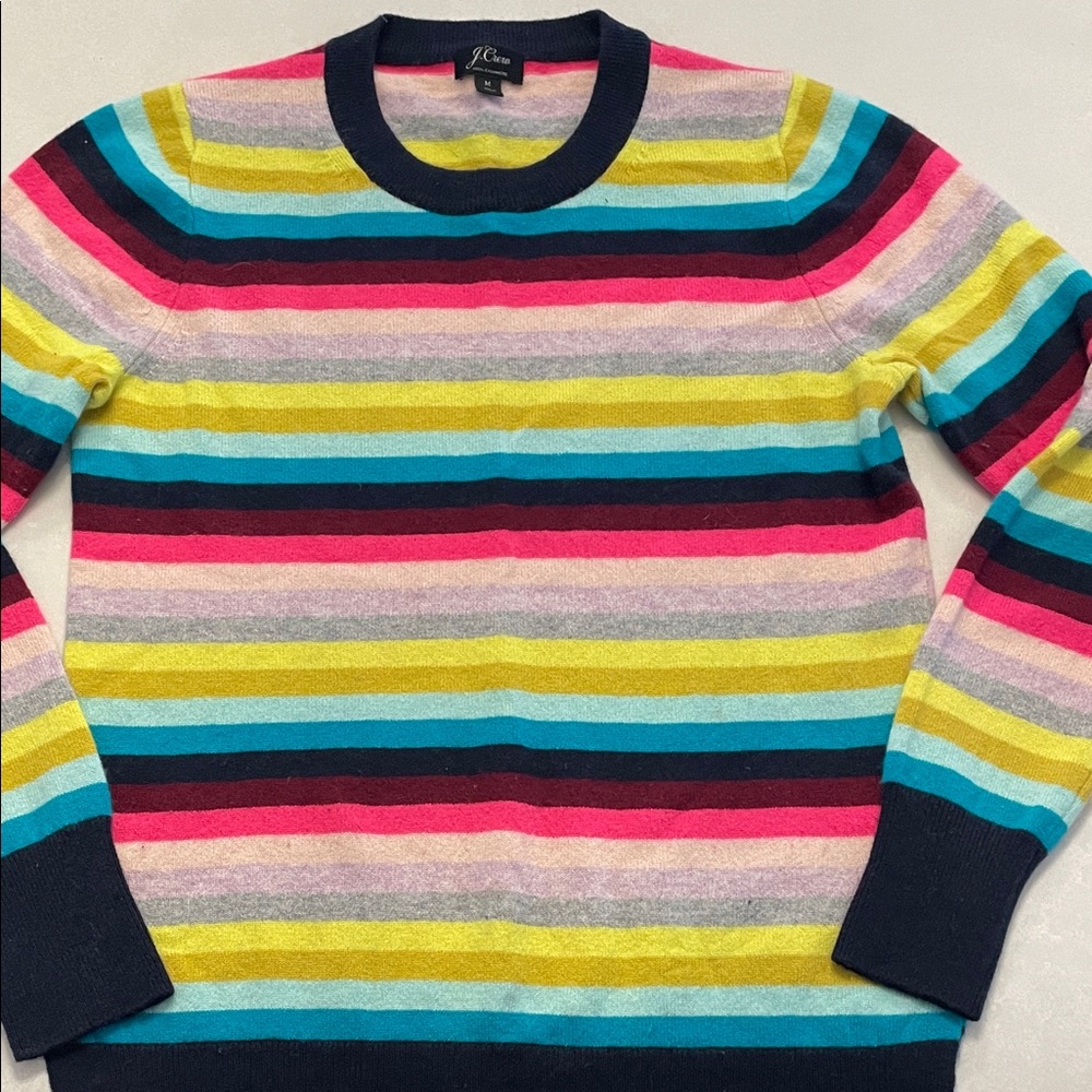 J. Crew Vibrant Striped Crewneck Sweater
